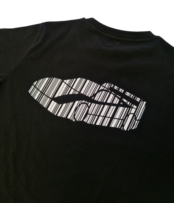 T-shirt noir Invecture avec visuel automobile blanc au dos